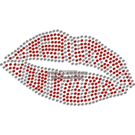 Blazing Red Lips Crystal Heat Transfer Pattern for Mask